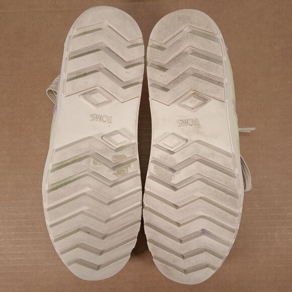 Toms Lug Shoes Women 11 Multi Color Canvas Sneakers Lace Up Platform Artsy - Picture 13 of 16